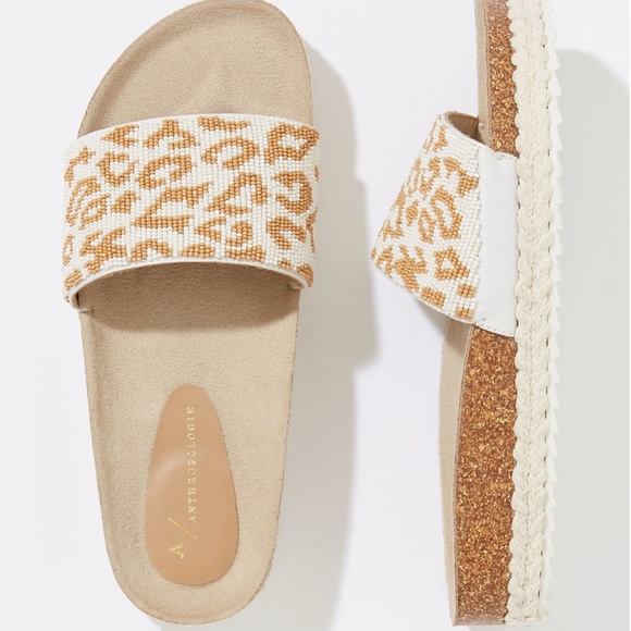 Yara Beaded Leopard Pool Slide Sandals - Picture 2 of 5